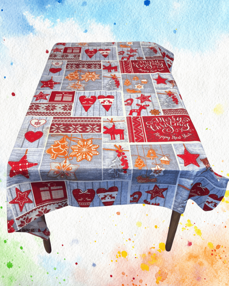 Stain Resistant Tablecloth Merry Christmas New Year