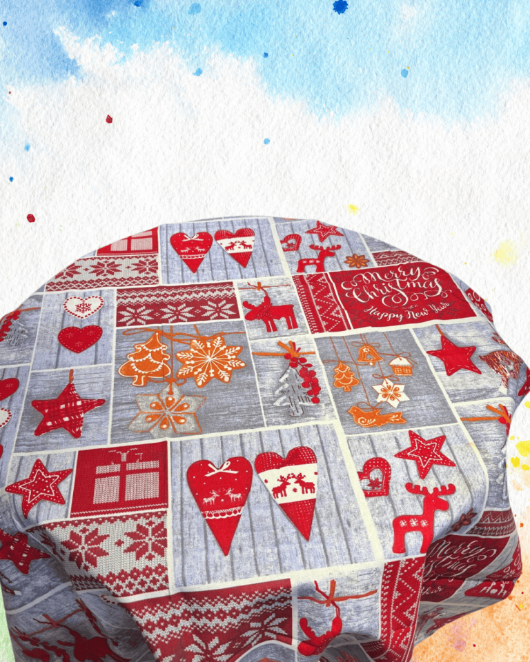 Stain Resistant Tablecloth Merry Christmas New Year