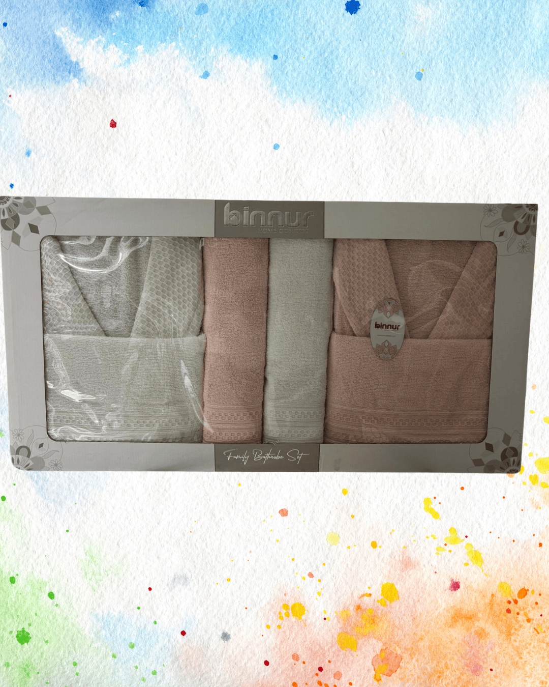 100% Cotton 6 Piece Double Bathrobe Set