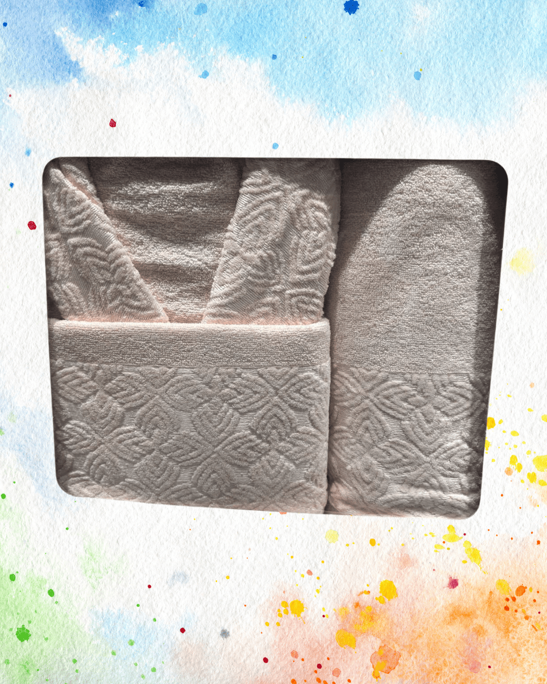 100% Cotton 3 Piece Single Bathrobe Set