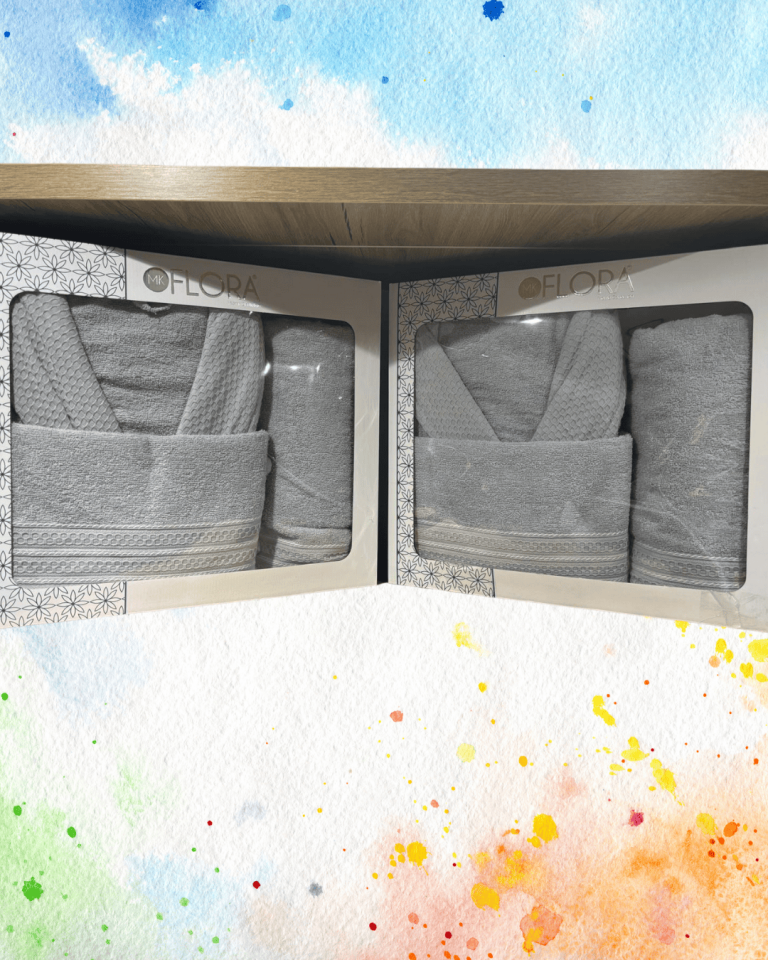 100% Cotton 3 Piece Single Bathrobe Set