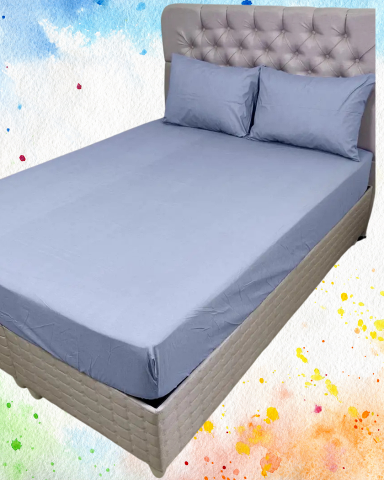 %100 Pamuklu King Size Lastikli Çarşaf (2li Yastık Kılıflı)