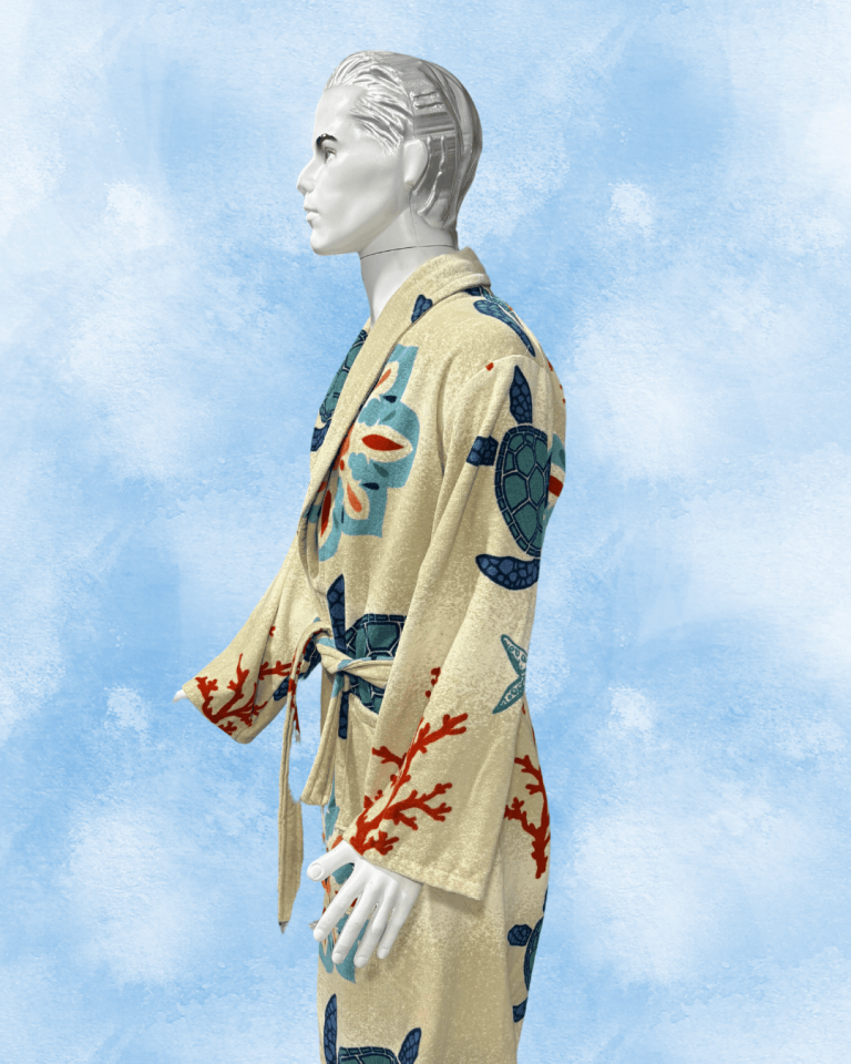 100% Cotton Patterned Stylish Men's Bathrobe/Kimono