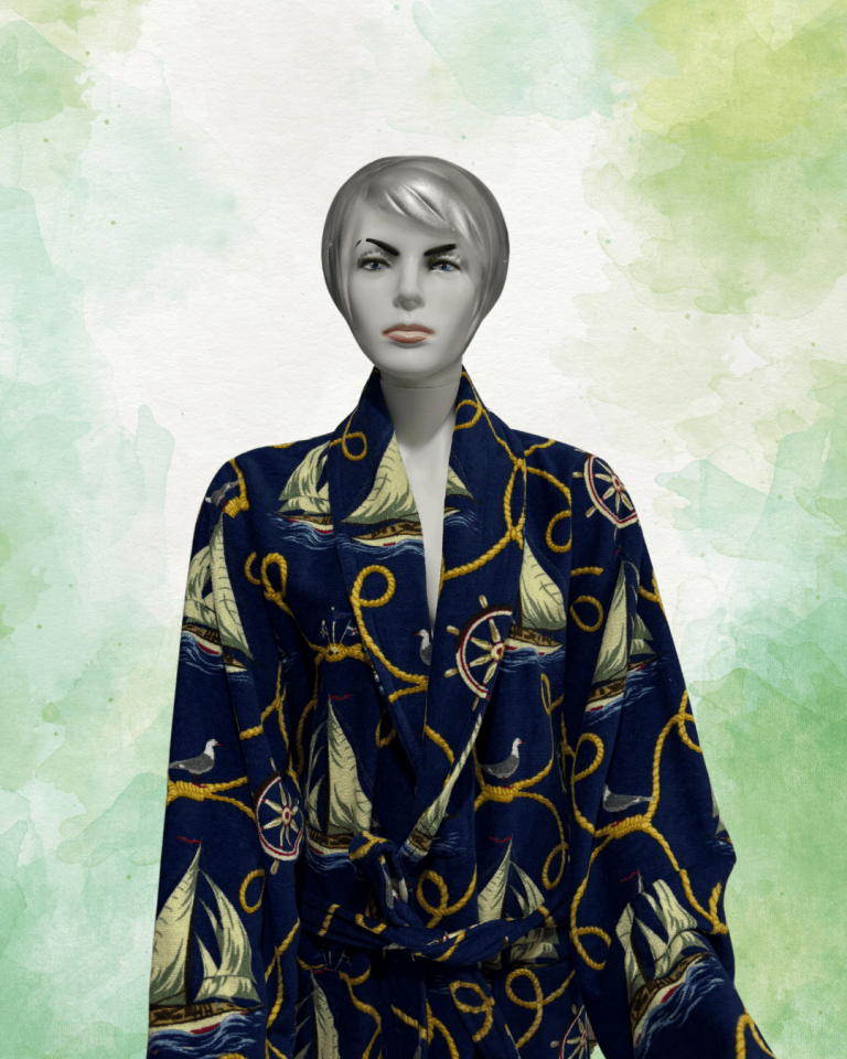 % 100 Pamuklu Desenli Şık Kadın Bornozu / Kimono