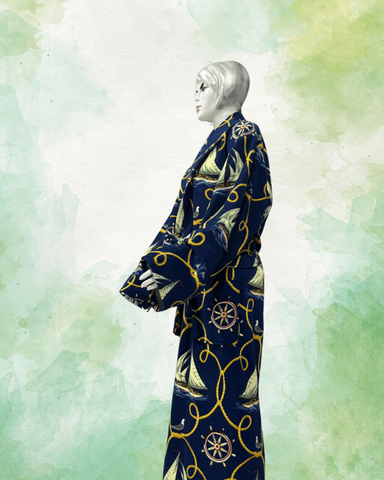 % 100 Pamuklu Desenli Şık Kadın Bornozu / Kimono