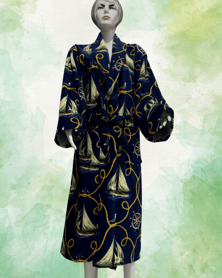 % 100 Pamuklu Desenli Şık Kadın Bornozu / Kimono