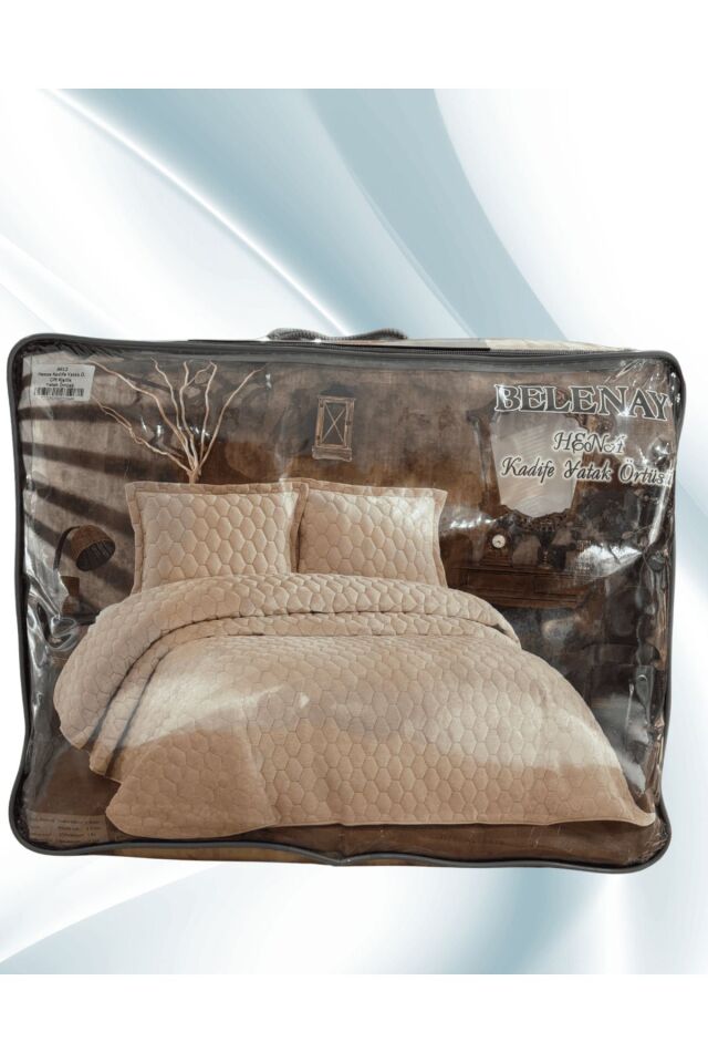 %100 Pamuk Saten Yatak Örtüsü 3lü Set