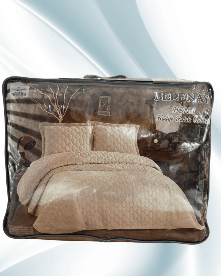 %100 Pamuk Saten Yatak Örtüsü 3lü Set